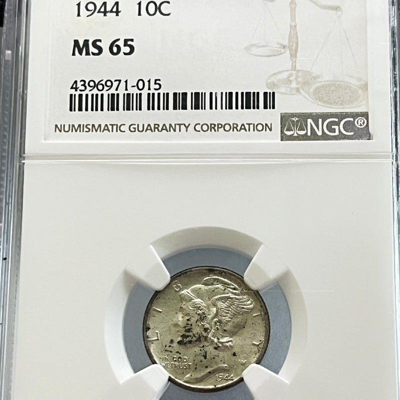 Mercury Dime 1944 D 10C MS 65 4396971-015