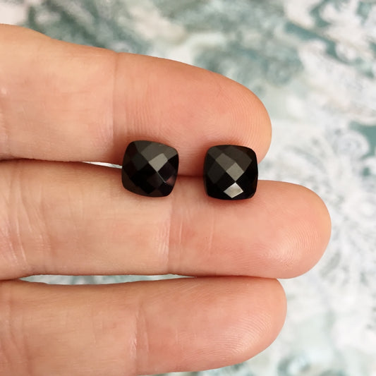 Natural Melanite (Andradite Garnet) Matched Cabochon Pair —10.08 ct, Ural Mountains, Russia (GLI)