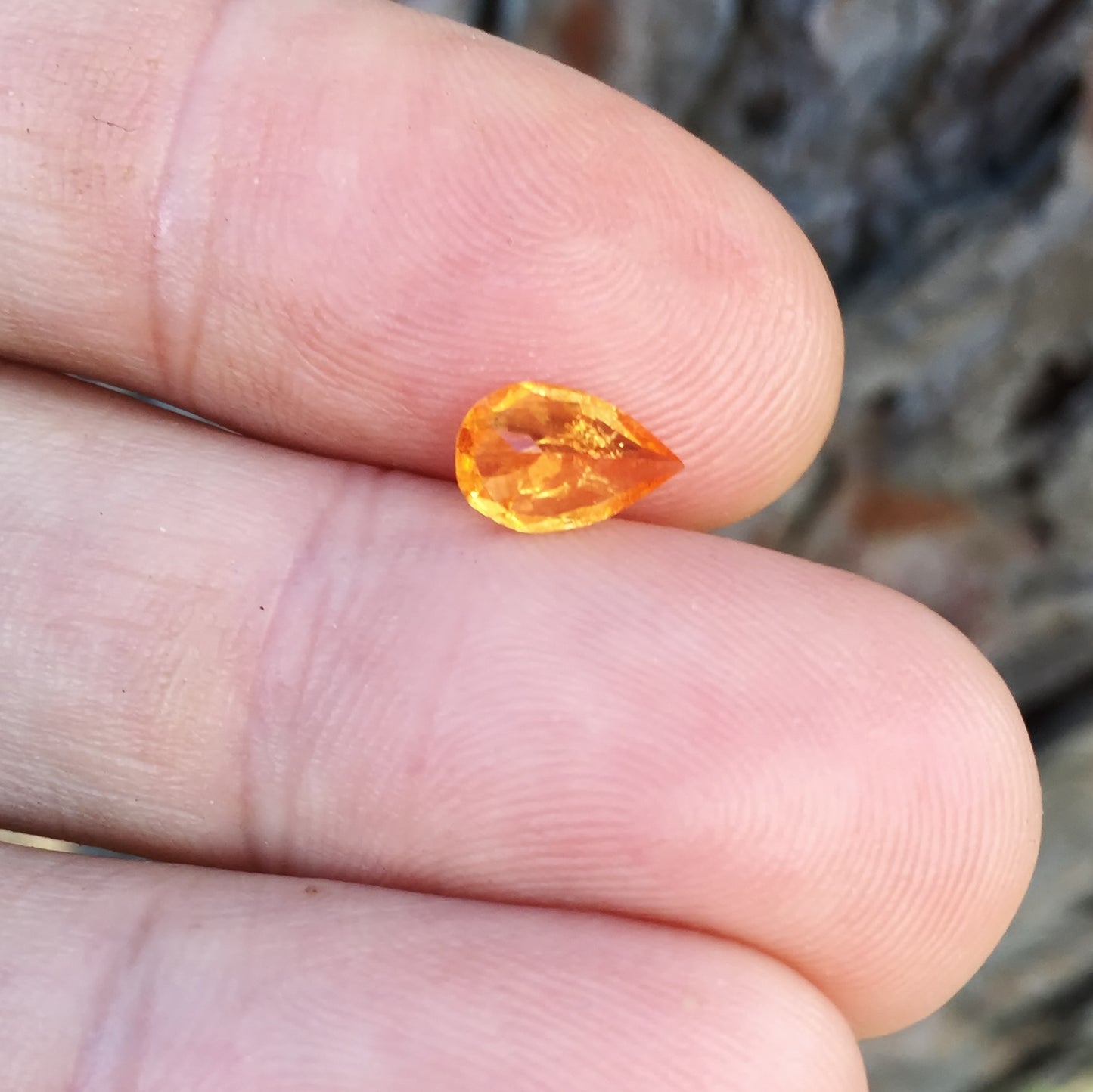 Natural Mandarin Spessartite Garnet — 1.42 ct, Nigeria, Pear Cut