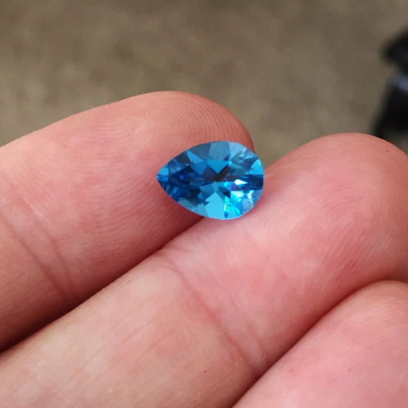 Natural Swiss Blue Topaz — 2.16 ct, Brazil, Pear Cut (GL)