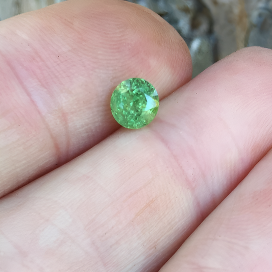 Natural Demantoid Garnet — 1.13 ct, Namibia, Portuguese Round Brilliant