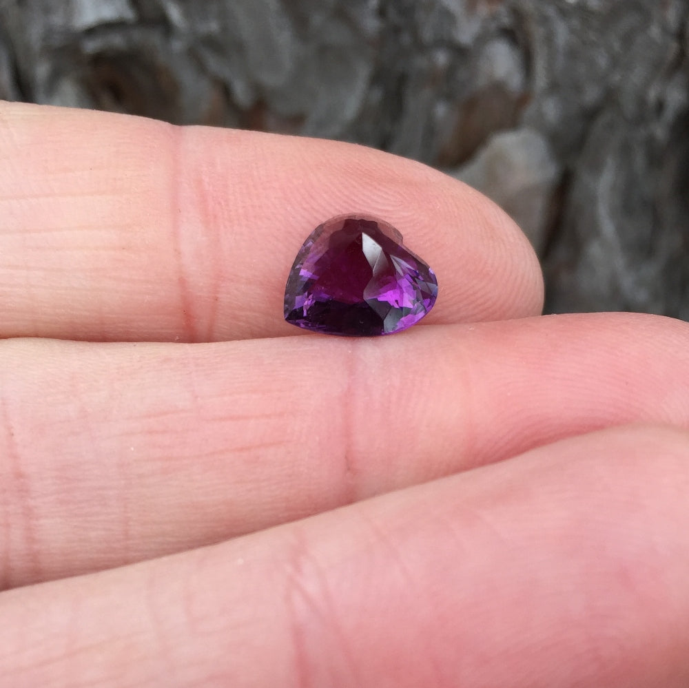 Natural Amethyst — 2.88 ct, Brazil, Heart Brilliant