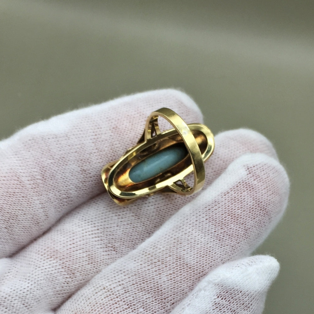 Estate Quality! Rare Red Fire Australian Opal Ring 14K