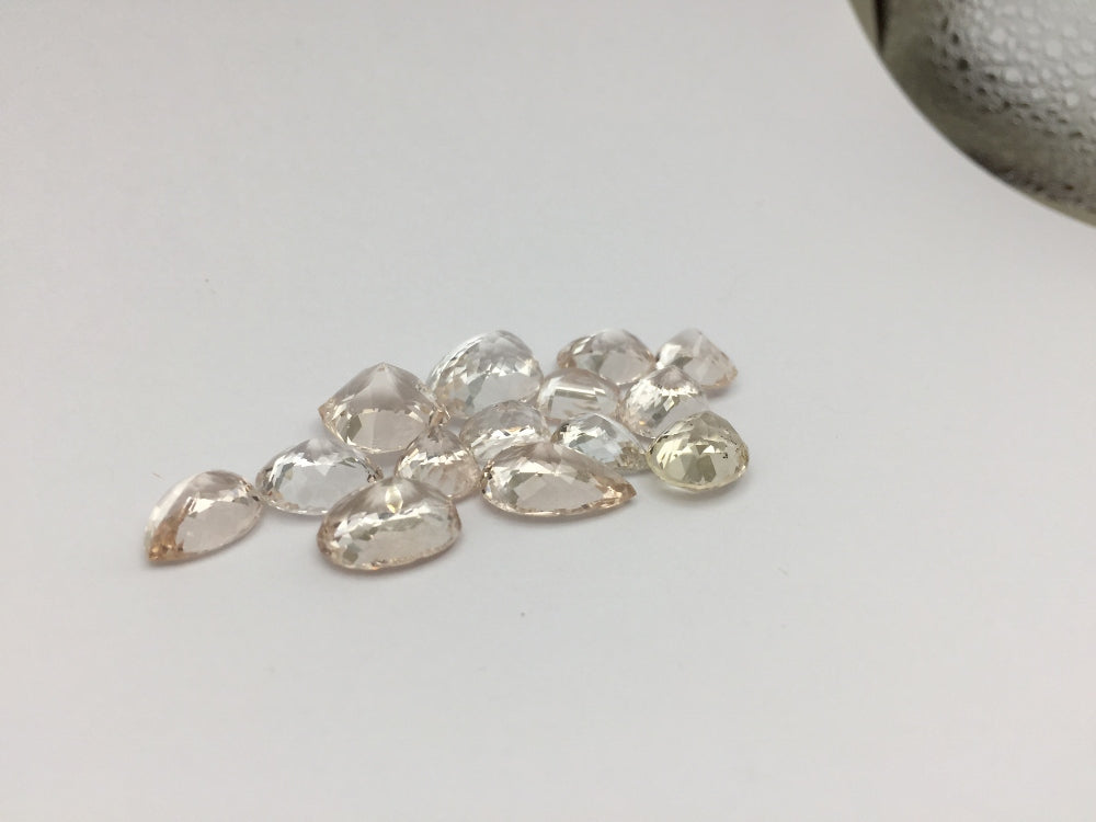 Natural Champagne Topaz Lot — 14 Pieces, 57.30 ct Total, Pakistan (GL)