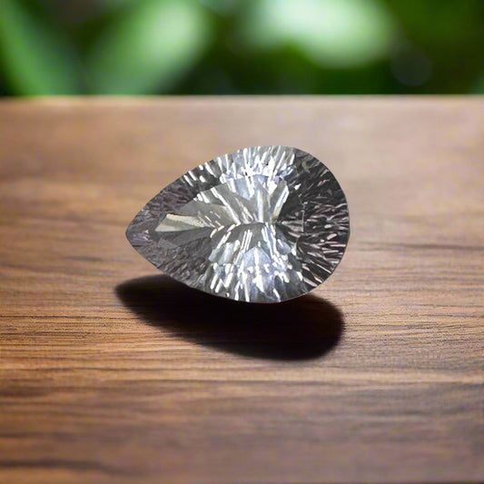 Natural Amethyst — 10.97 ct, Brazil, Concave Pear