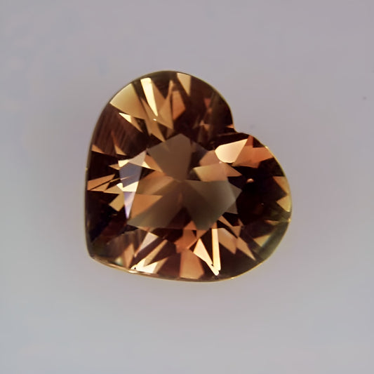 Natural Bi-Color Oregon Sunstone — 9.84 ct, Oregon, Heart Brilliant (GL)
