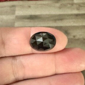 Very Pretty Rose Cut Black Spinel Cabochon