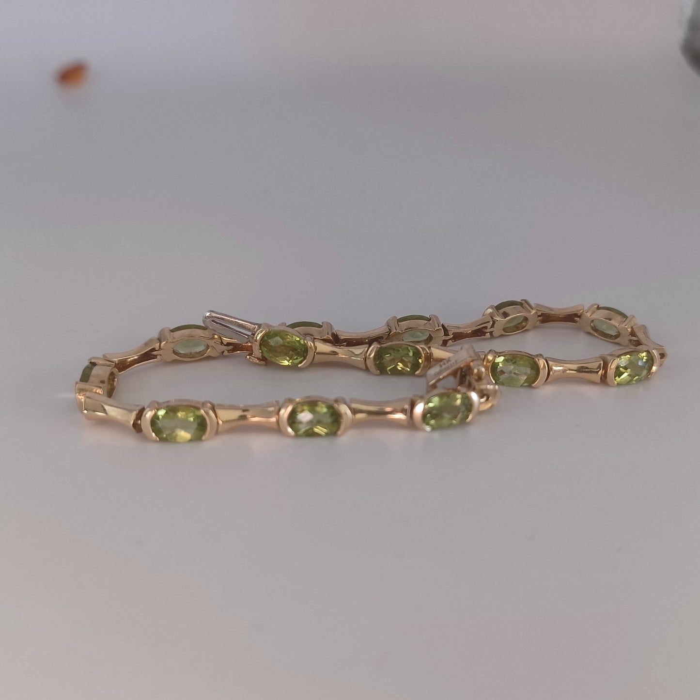 Fine Cut & Color! Peridot 14kt Gold Bracelet