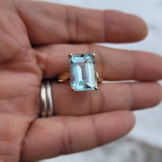 Quality! 14 Karat Natural Brazil Aquamarine Ring