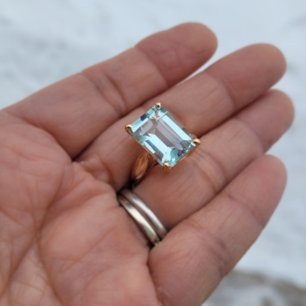 Quality! 14 Karat Natural Brazil Aquamarine Ring