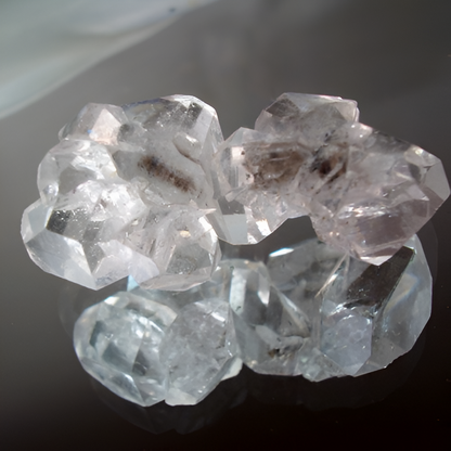 Natural Quartz Crystal Cluster — 22.14 ct, Afghanistan, Multiple Attached Double Terminated Crystals