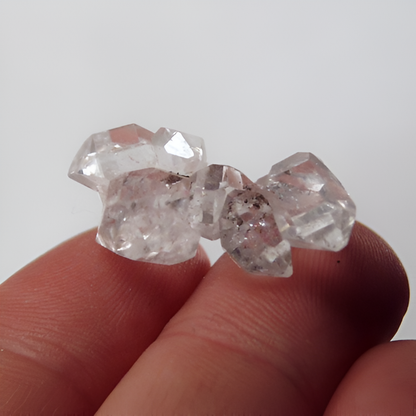 Natural Quartz Crystal Cluster — 22.14 ct, Afghanistan, Multiple Attached Double Terminated Crystals