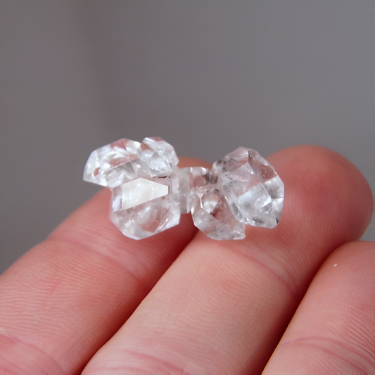 Natural Quartz Crystal Cluster — 22.14 ct, Afghanistan, Multiple Attached Double Terminated Crystals