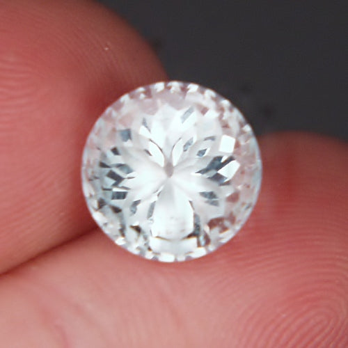 Natural Quartz — 5.84 ct, Origin Unknown, Rim Fire Brilliant (Spider Engraving)