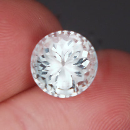 Natural Quartz — 5.84 ct, Origin Unknown, Rim Fire Brilliant (Spider Engraving)