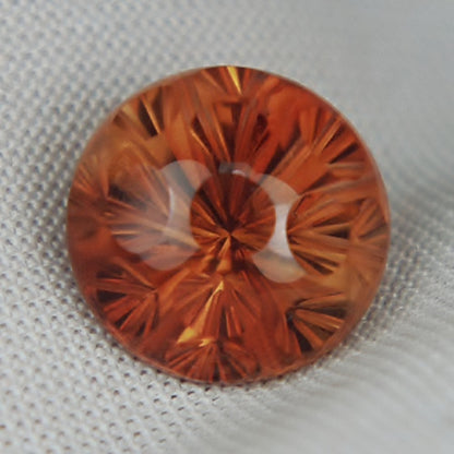 Natural Sherry Topaz — 11.10 ct, Brazil, Fancy Concave Round (GL)