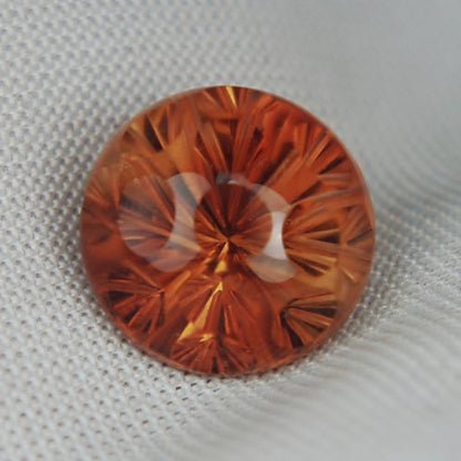 Natural Sherry Topaz — 11.10 ct, Brazil, Fancy Concave Round (GL)