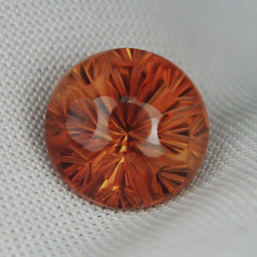 Natural Sherry Topaz — 11.10 ct, Brazil, Fancy Concave Round (GL)