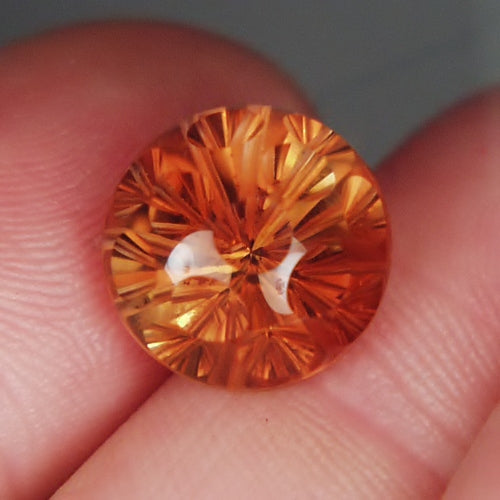 Natural Sherry Topaz — 11.10 ct, Brazil, Fancy Concave Round (GL)