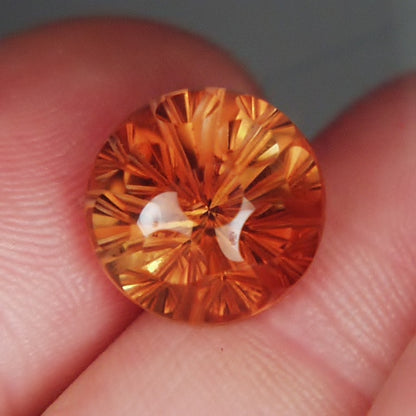 Natural Sherry Topaz — 11.10 ct, Brazil, Fancy Concave Round (GL)