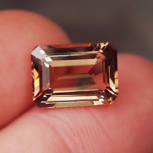 Natural Imperial Topaz — 8.70 ct, Ural Mountains, Russia, Emerald Cut (GL)