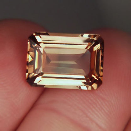 Natural Imperial Topaz — 8.70 ct, Ural Mountains, Russia, Emerald Cut (GL)