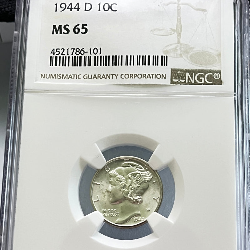 Mercury Dime 1944 D 10C MS 65 4521786-101