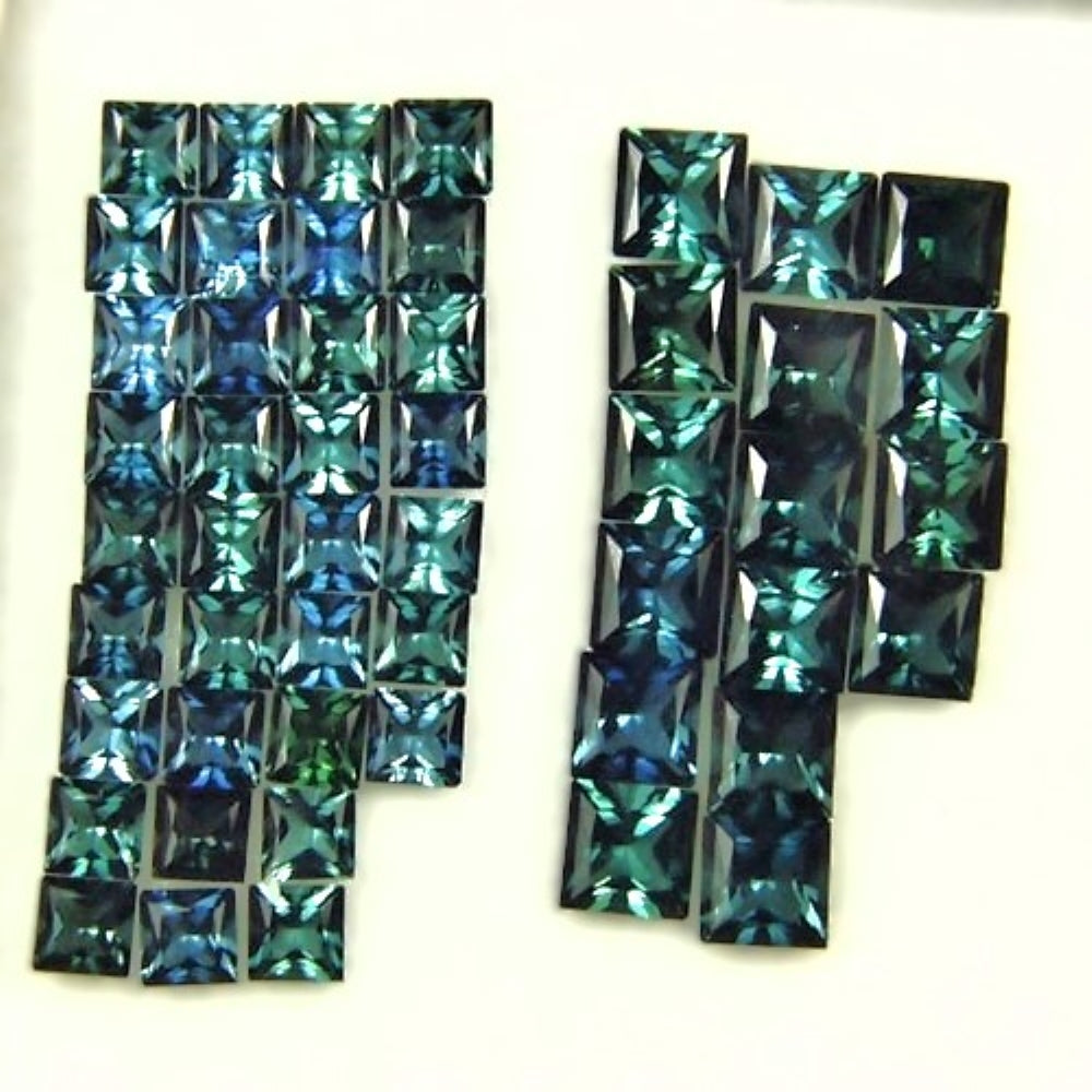 Calibrated 3 & 4 mm Blue Green Tourmaline Lot 8.43 ct tw GL
