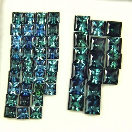 Calibrated 3 & 4 mm Blue Green Tourmaline Lot 8.43 ct tw GL