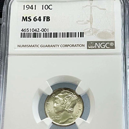 Mercury Dime 1941 D 10C MS 65 FB 4651042-001