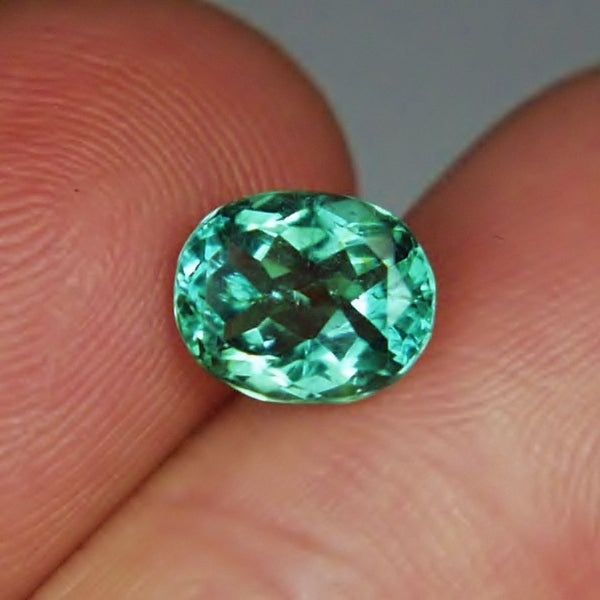 Color!  Bright Blue Green Tourmaline Afghanistan 1.90 ct GL