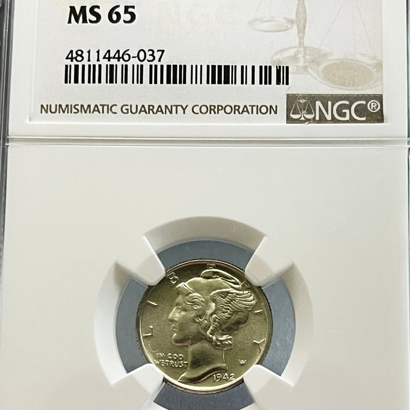 Mercury Dime 1942 D 10C MS 65 4811446-037