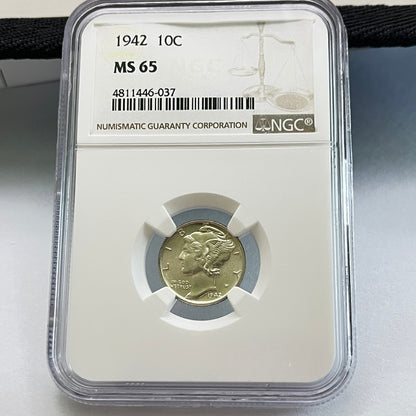 Mercury Dime 1942 D 10C MS 65 4811446-037