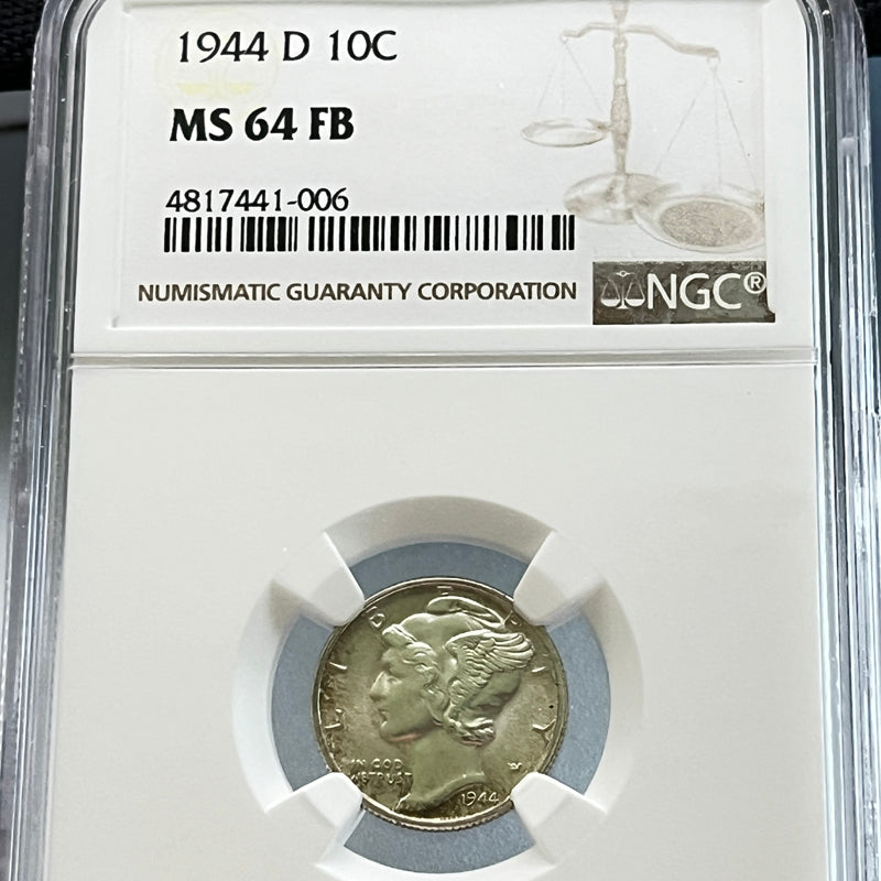 Mercury Dime 1944 D 10C MS 65 4817441-006