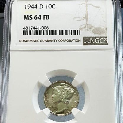 Mercury Dime 1944 D 10C MS 65 4817441-006