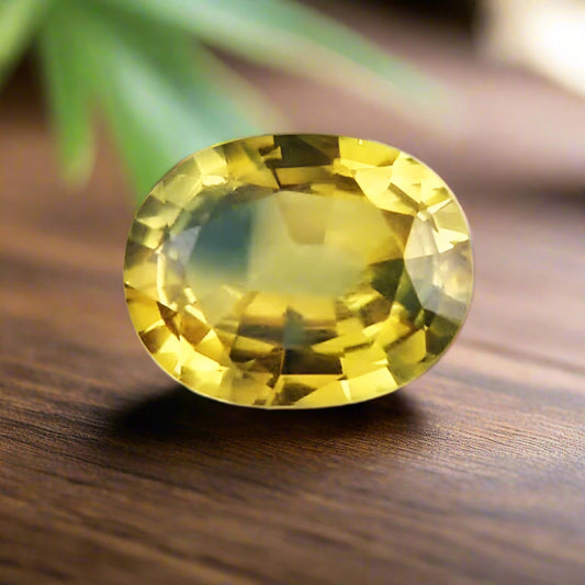 Blue Spot Natural Yellow Sapphire Nigeria 2.25 ct GL