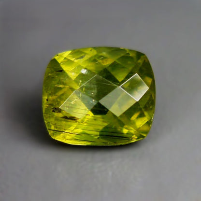 Natural Vesuvianite (Idocrase) — 5.87 ct, Tanzania (Meralani Hills), Checkerboard Cushion (GL)