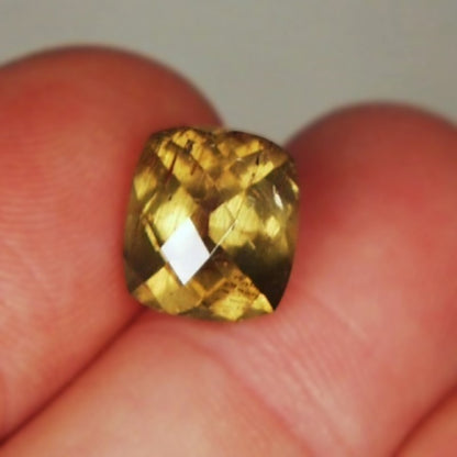 Natural Vesuvianite (Idocrase) — 5.87 ct, Tanzania (Meralani Hills), Checkerboard Cushion (GL)