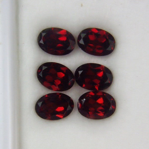 Natural Garnet — 5.82 ct total (6 pieces), Mozambique, Oval Facet (Calibrated 7 × 5 mm)  Documentation only.