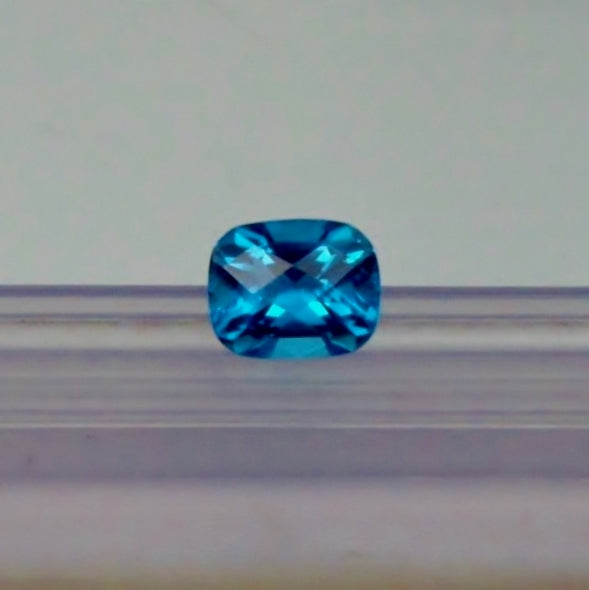 Natural Swiss Blue Topaz — 3.75 ct, Brazil, Checkerboard Cushion (GL)