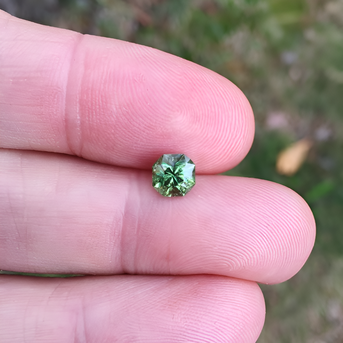 Natural Demantoid Garnet — 1.45 carat, Namibia, Octagon Brilliant