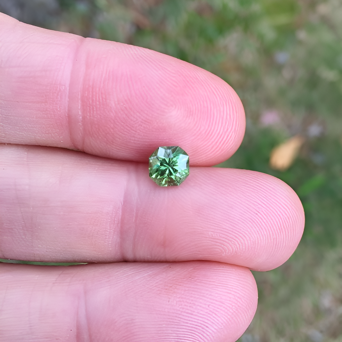 Natural Demantoid Garnet — 1.45 carat, Namibia, Octagon Brilliant