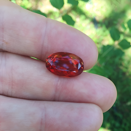 Orange-Red Oregon Sunstone — 9.43 ct | USA Cut (GL)