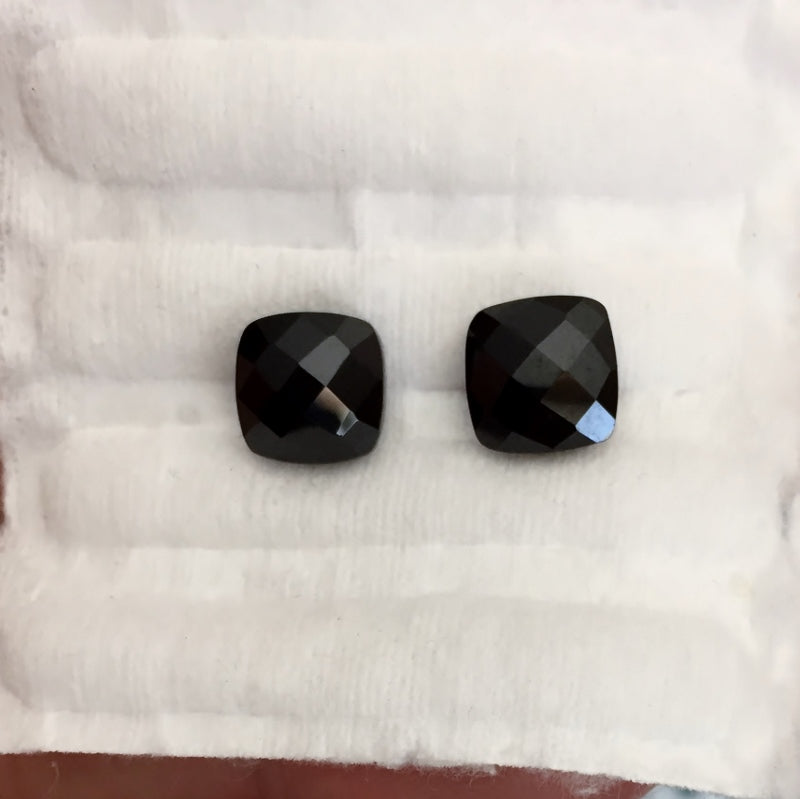 Natural Melanite (Andradite Garnet) Matched Cabochon Pair —10.08 ct, Ural Mountains, Russia (GLI)