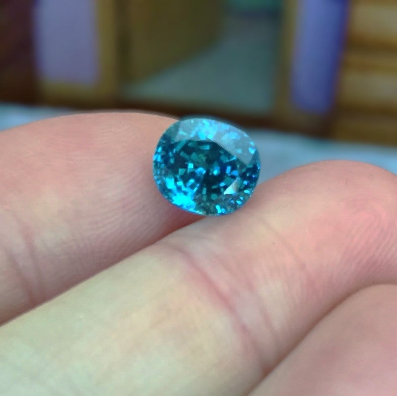 Deep Color! Natural Blue Zircon Cambodia 5.20 Carat GL
