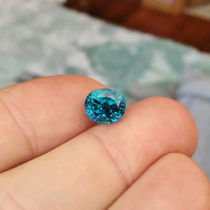 Deep Color! Natural Blue Zircon Cambodia 5.20 Carat GL