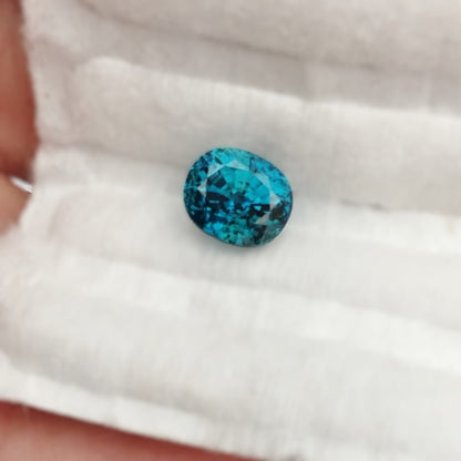 Deep Color! Natural Blue Zircon Cambodia 5.20 Carat GL