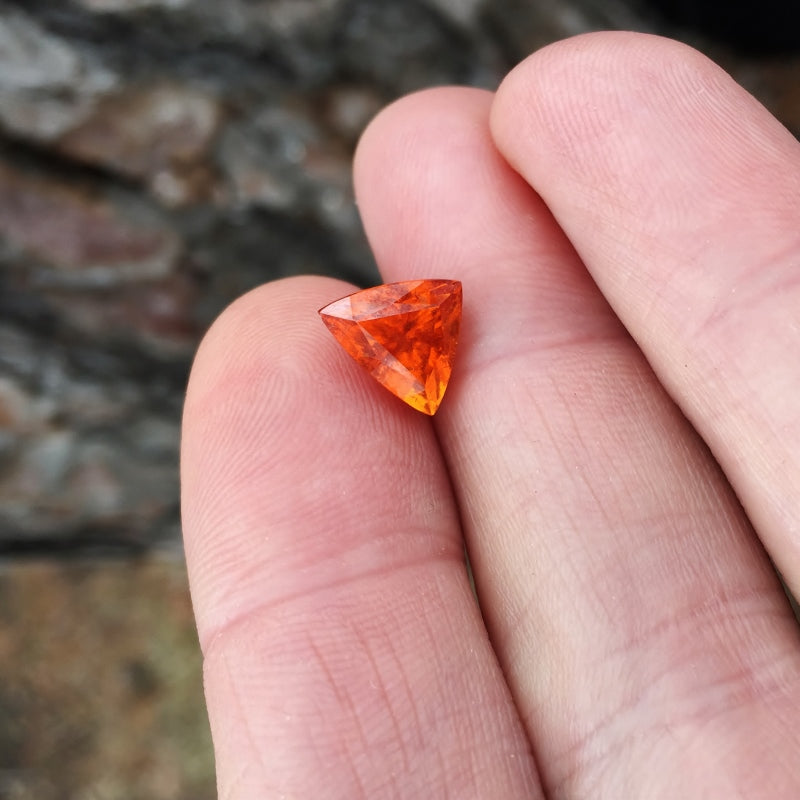 Natural Mandarin Spessartite Garnet — 4.48 ct, Namibia, Trillion