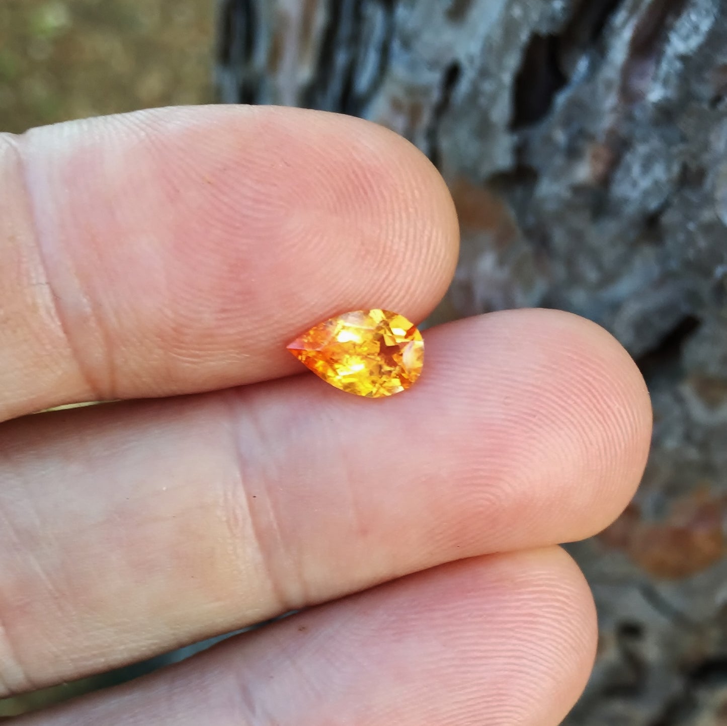 Natural Mandarin Spessartite Garnet — 1.42 ct, Nigeria, Pear Cut