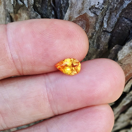 Natural Mandarin Spessartite Garnet — 1.42 ct, Nigeria, Pear Cut